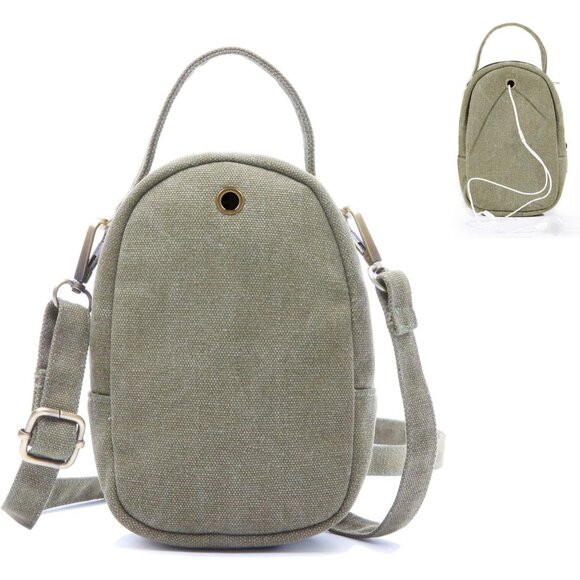 Women's S3 Army Green Vintage Embroidered Cute Mini Cross Body Bag Small Handbag - Picture 4 of 8